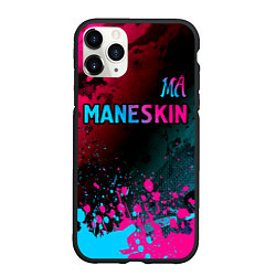 Чехол iPhone 11 Pro матовый Maneskin - neon gradient: символ сверху, цвет: 3D-черный
