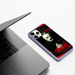 Чехол iPhone 11 Pro матовый Slipknot black & red, цвет: 3D-светло-сиреневый — фото 2