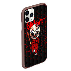 Чехол iPhone 11 Pro матовый Slipknot объемные соты, цвет: 3D-коричневый — фото 2