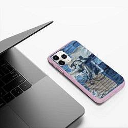 Чехол iPhone 11 Pro матовый Cotton Rag - Patchwork -Tiger, цвет: 3D-розовый — фото 2