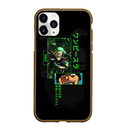 Чехол iPhone 11 Pro матовый One Piece: Zoro, цвет: 3D-коричневый