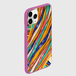 Чехол iPhone 11 Pro матовый Смешанная живопись, цвет: 3D-фиолетовый — фото 2