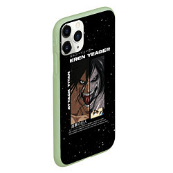 Чехол iPhone 11 Pro матовый Attack on Titan Eren Yeager, цвет: 3D-салатовый — фото 2
