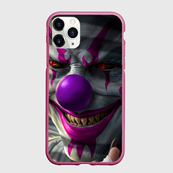 Чехол iPhone 11 Pro матовый Free Fire - Клоун, цвет: 3D-малиновый