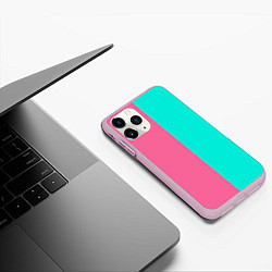 Чехол iPhone 11 Pro матовый Розово бирюзовый, цвет: 3D-розовый — фото 2