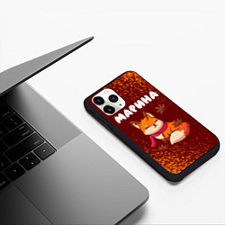 Чехол iPhone 11 Pro матовый Марина осенняя лисичка, цвет: 3D-черный — фото 2