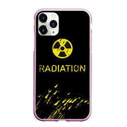 Чехол iPhone 11 Pro матовый Radiation - радиационная опасность, цвет: 3D-розовый