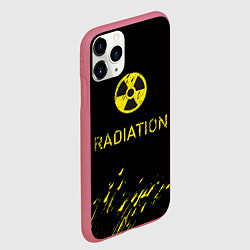 Чехол iPhone 11 Pro матовый Radiation - радиационная опасность, цвет: 3D-малиновый — фото 2