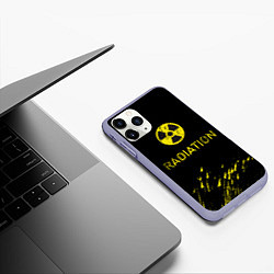 Чехол iPhone 11 Pro матовый Radiation - радиационная опасность, цвет: 3D-светло-сиреневый — фото 2