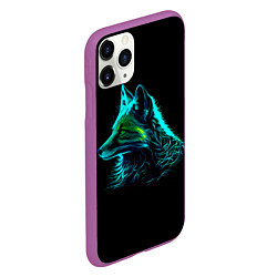 Чехол iPhone 11 Pro матовый Неоновая лиса, цвет: 3D-фиолетовый — фото 2