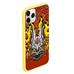 Чехол iPhone 11 Pro матовый Огненный кролик, цвет: 3D-желтый — фото 2