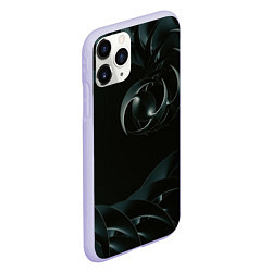 Чехол iPhone 11 Pro матовый Изометрическая спираль во тьме, цвет: 3D-светло-сиреневый — фото 2