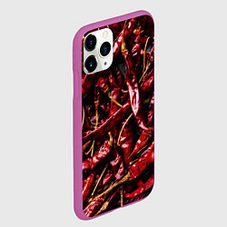 Чехол iPhone 11 Pro матовый Перчики чили, цвет: 3D-фиолетовый — фото 2