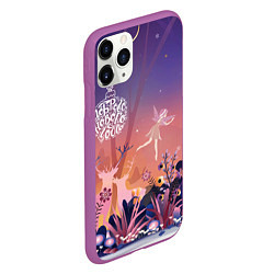 Чехол iPhone 11 Pro матовый Доброго нового года!, цвет: 3D-фиолетовый — фото 2