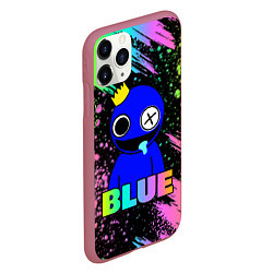 Чехол iPhone 11 Pro матовый Rainbow Friends - Blue, цвет: 3D-малиновый — фото 2