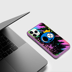 Чехол iPhone 11 Pro матовый Rainbow Friends: Blue, цвет: 3D-фиолетовый — фото 2