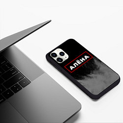 Чехол iPhone 11 Pro матовый Алёна - в красной рамке на темном, цвет: 3D-черный — фото 2