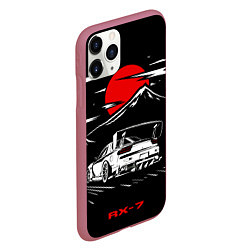 Чехол iPhone 11 Pro матовый Мазда RX - 7 JDM Style, цвет: 3D-малиновый — фото 2