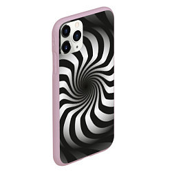 Чехол iPhone 11 Pro матовый Объёмная спираль - оптическая иллюзия, цвет: 3D-розовый — фото 2