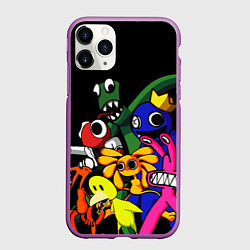 Чехол iPhone 11 Pro матовый Персонажи из радужных друзей, цвет: 3D-фиолетовый