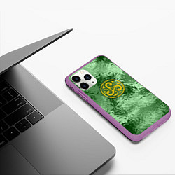 Чехол iPhone 11 Pro матовый Символ друидов трискелион, цвет: 3D-фиолетовый — фото 2