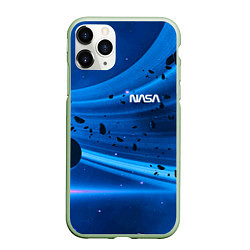 Чехол iPhone 11 Pro матовый Космическое пространство - NASA - Planet, цвет: 3D-салатовый