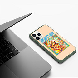 Чехол iPhone 11 Pro матовый Mothers Day - дитя с матерью, цвет: 3D-темно-зеленый — фото 2