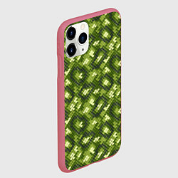Чехол iPhone 11 Pro матовый Милитари Чешуя, цвет: 3D-малиновый — фото 2