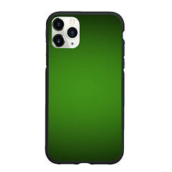 Чехол iPhone 11 Pro матовый Зеленый с затемняющей виньеткой, цвет: 3D-черный