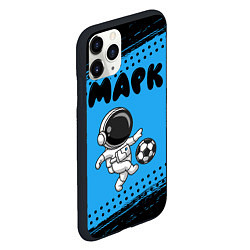 Чехол iPhone 11 Pro матовый Марк космонавт футболист, цвет: 3D-черный — фото 2