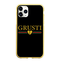 Чехол iPhone 11 Pro матовый Grusti, цвет: 3D-желтый