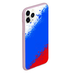 Чехол iPhone 11 Pro матовый Флаг России - триколор, цвет: 3D-розовый — фото 2