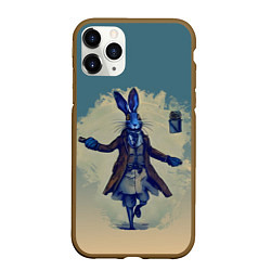 Чехол iPhone 11 Pro матовый Кролик колдует над подарками, цвет: 3D-коричневый