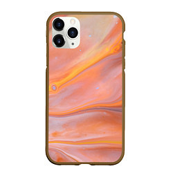 Чехол iPhone 11 Pro матовый Оранжевая река и краски, цвет: 3D-коричневый
