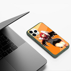 Чехол iPhone 11 Pro матовый Сатана на подработке - Эми Юса, цвет: 3D-темно-зеленый — фото 2