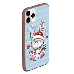 Чехол iPhone 11 Pro матовый Рождественский кролик, цвет: 3D-коричневый — фото 2