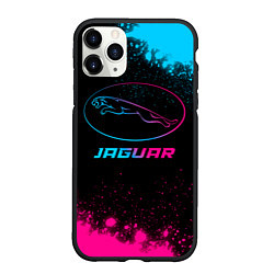 Чехол iPhone 11 Pro матовый Jaguar - neon gradient, цвет: 3D-черный