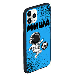 Чехол iPhone 11 Pro матовый Миша космонавт футболист, цвет: 3D-черный — фото 2