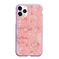 Чехол iPhone 11 Pro матовый Розовые волны, цвет: 3D-светло-сиреневый