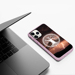 Чехол iPhone 11 Pro матовый Yggdrasil white rune, цвет: 3D-розовый — фото 2