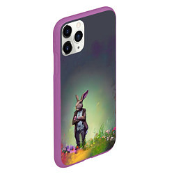 Чехол iPhone 11 Pro матовый Кролик на стиле, цвет: 3D-фиолетовый — фото 2