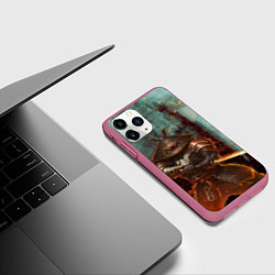 Чехол iPhone 11 Pro матовый Кодзуки, цвет: 3D-малиновый — фото 2