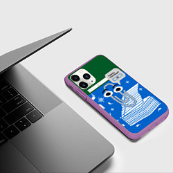 Чехол iPhone 11 Pro матовый Скрепка Microsoft, цвет: 3D-фиолетовый — фото 2