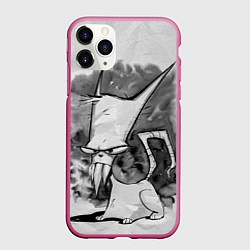 Чехол iPhone 11 Pro матовый Кот зловред - червяк джим