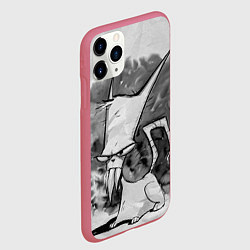 Чехол iPhone 11 Pro матовый Кот зловред - червяк джим, цвет: 3D-малиновый — фото 2