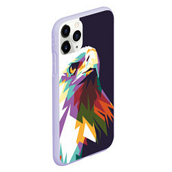 Чехол iPhone 11 Pro матовый Орел-птица гордая, цвет: 3D-светло-сиреневый — фото 2