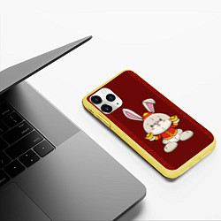 Чехол iPhone 11 Pro матовый Китайский кролик, цвет: 3D-желтый — фото 2