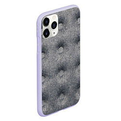Чехол iPhone 11 Pro матовый Мебельная обивка - текстура, цвет: 3D-светло-сиреневый — фото 2