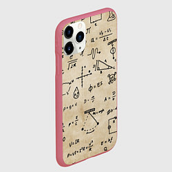 Чехол iPhone 11 Pro матовый Научные формулы на старой бумаге, цвет: 3D-малиновый — фото 2
