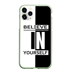 Чехол iPhone 11 Pro матовый Believe in yourself, цвет: 3D-салатовый